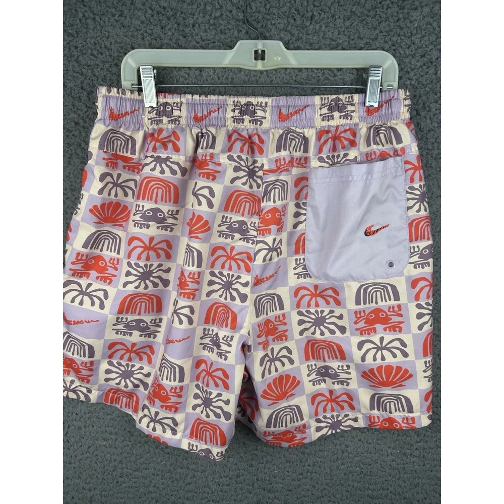 Nike Shorts Mens XL Woven Flow Spring Break Frogs Beach Lined Purple Orange Swim